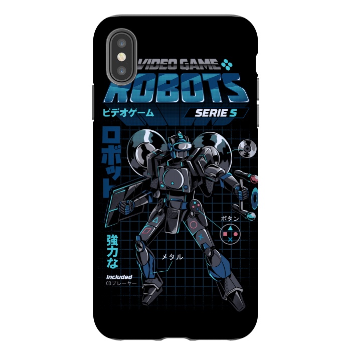iPhone Xs Max StrongFit Video Game Robot - Model S by Ilustrata