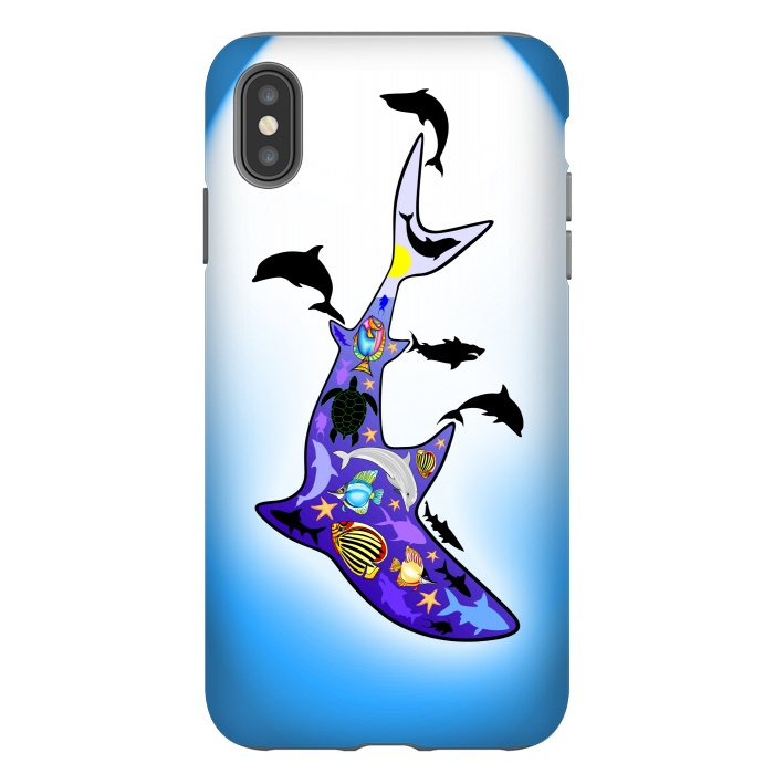 iPhone Xs Max StrongFit Shark MarineLife Scenery Patterned by BluedarkArt