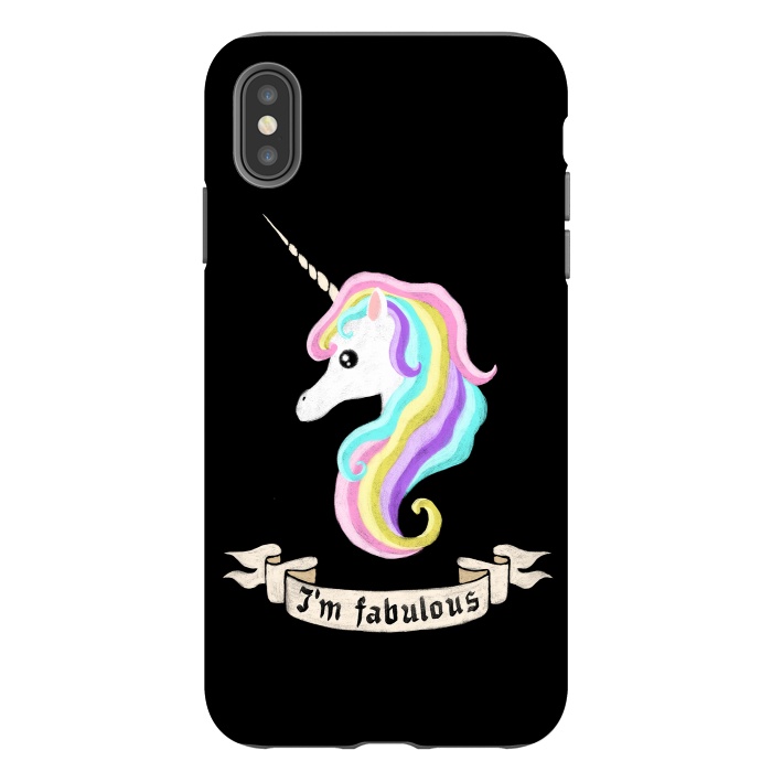 iPhone Xs Max StrongFit Fabulous unicorn by Laura Nagel