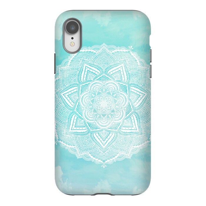 iPhone Xr StrongFit Mandala flower turquoise by Jms