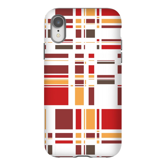 iPhone Xr StrongFit Fourth Dimension Red Plaid by Majoih