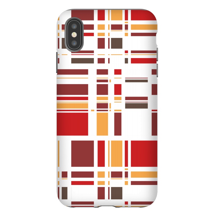 iPhone Xs Max StrongFit Fourth Dimension Red Plaid by Majoih
