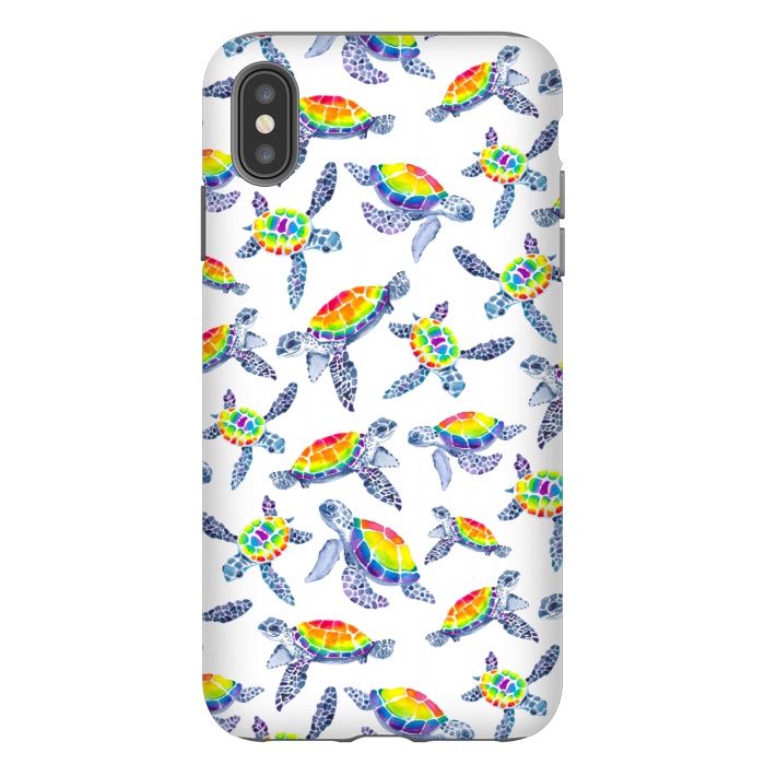 iPhone Xs Max StrongFit Technicolour Turtles by gingerlique