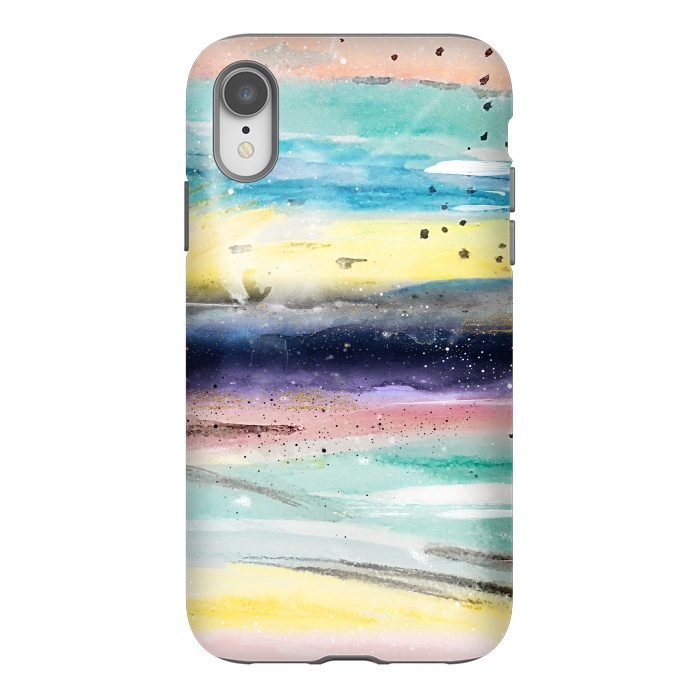 iPhone Xr StrongFit Summer watercolor abstract art design by InovArts