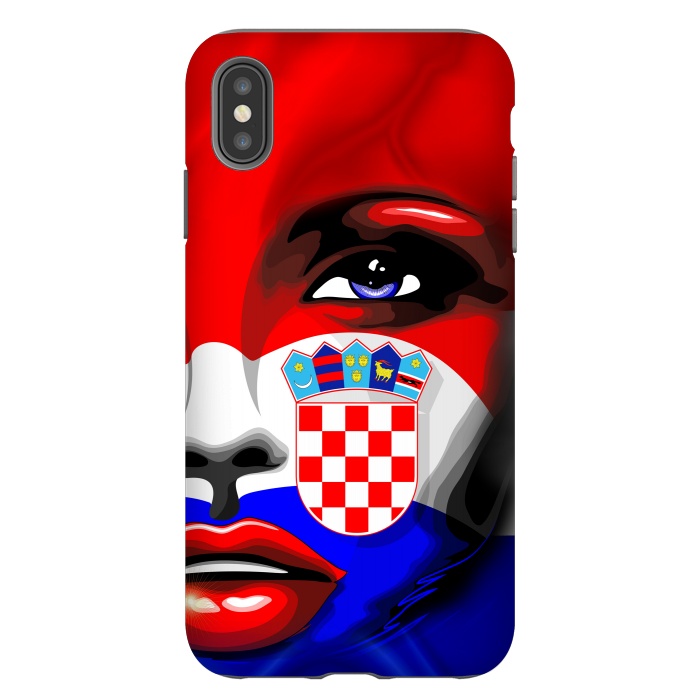 iPhone Xs Max StrongFit Croatia Flag Beautiful Girl Portrait by BluedarkArt