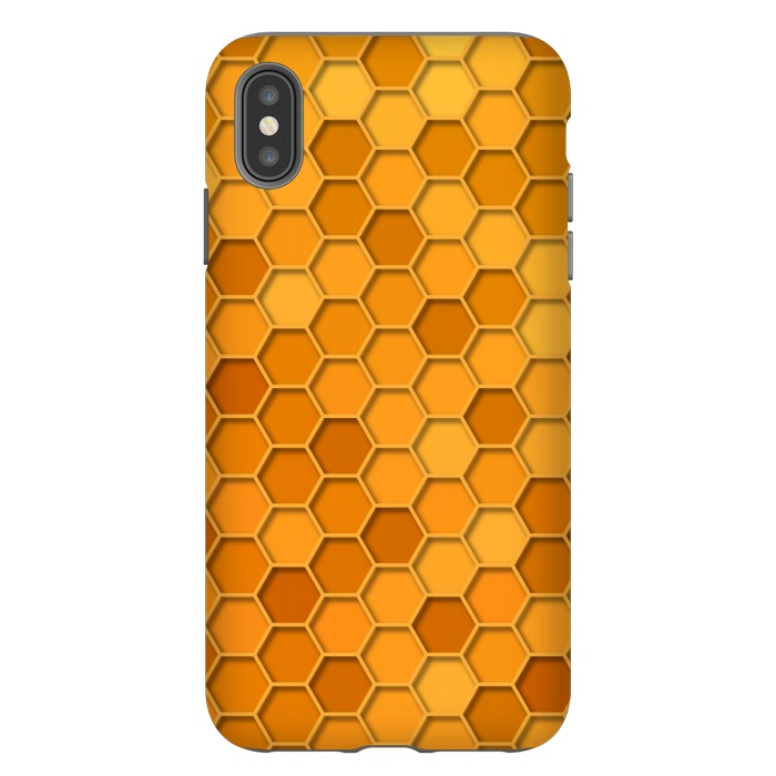 iPhone Xs Max StrongFit Hexagonal Honeycomb Pattern by Quirk It Up