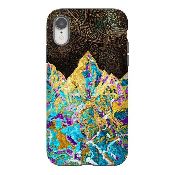 iPhone Xr StrongFit Digital Painting - Mountain Illustration I by Art Design Works