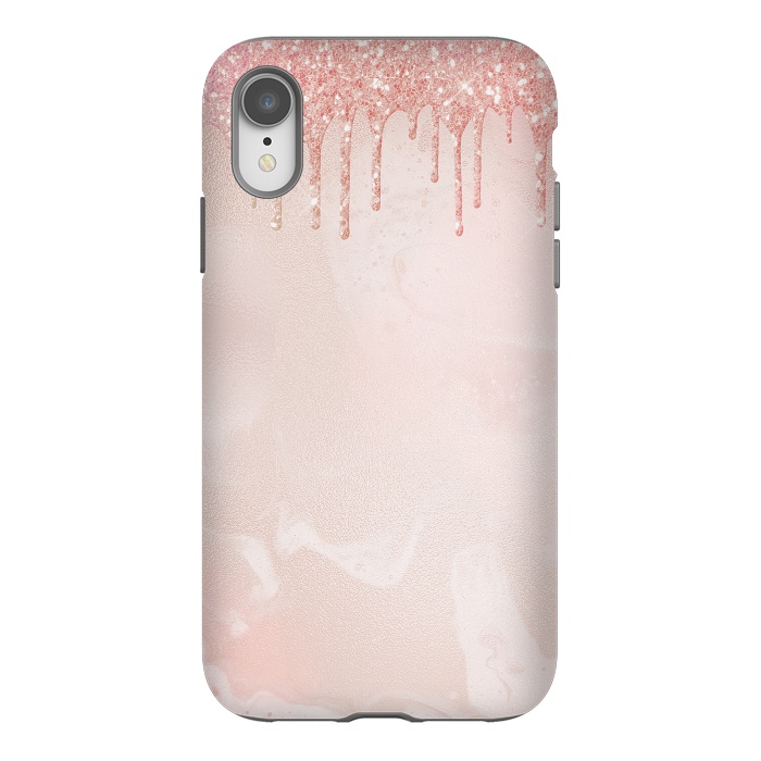 iPhone Xr StrongFit Pink Glitter Rain  by  Utart