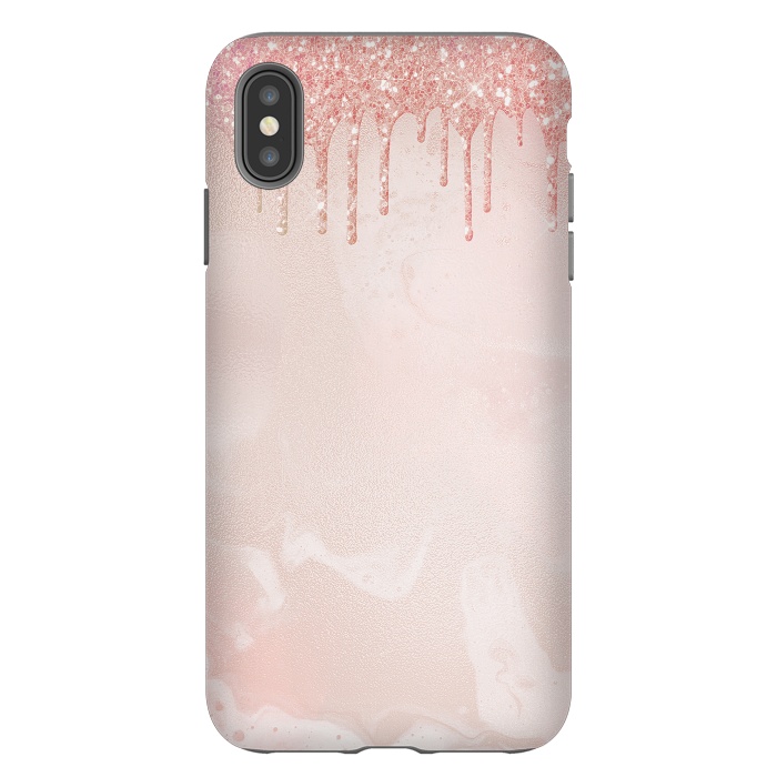 iPhone Xs Max StrongFit Pink Glitter Rain  by  Utart