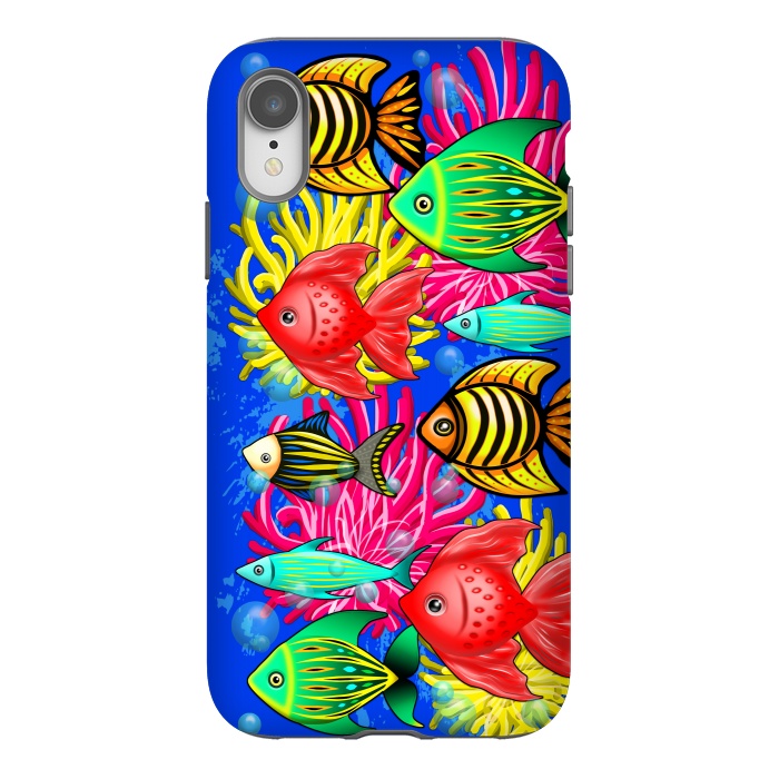 iPhone Xr StrongFit Fish Cute Colorful Doodles  by BluedarkArt