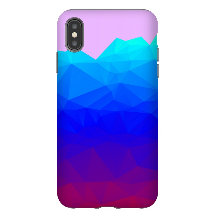 iPhone Xs Max StrongFit blue shaded triangle pattern by MALLIKA