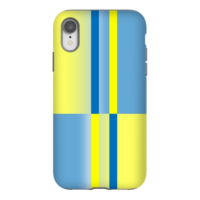 iPhone Xr StrongFit yellow blue lines pattern by MALLIKA