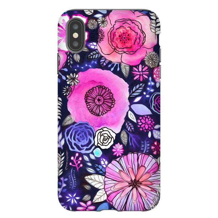 iPhone Xs Max StrongFit Magenta Floral Mix  by Tigatiga