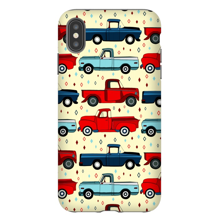 iPhone Xs Max StrongFit Winter Vintage Trucks  by Tigatiga