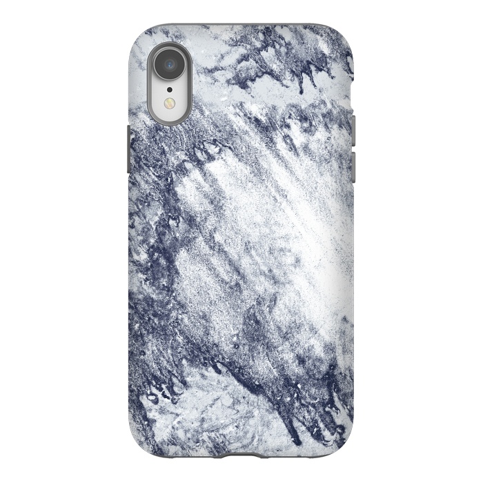 iPhone Xr StrongFit Grey-Blue Marbling Storm  by Tigatiga