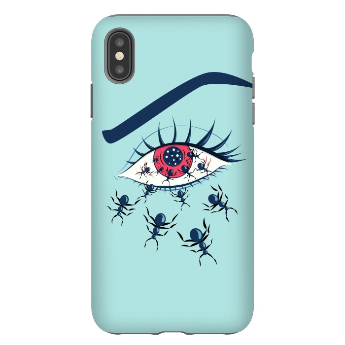 iPhone Xs Max StrongFit Weird Creepy Red Eye With Crawling Ants by Boriana Giormova