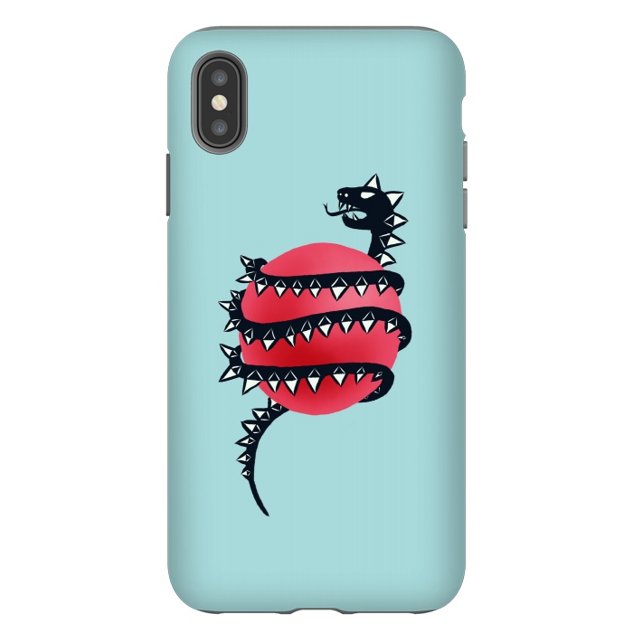 iPhone Xs Max StrongFit Cool Evil Black Dragon Snake Monster by Boriana Giormova
