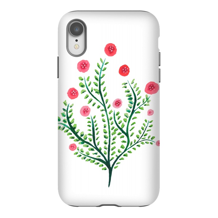 iPhone Xr StrongFit Spring Plant In Pink And Green by Boriana Giormova
