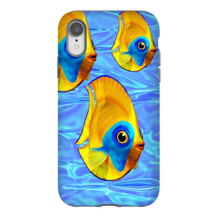 iPhone Xr StrongFit Fish 3D Cute Tropical Cutie on Clear Blue Ocean Water  by BluedarkArt