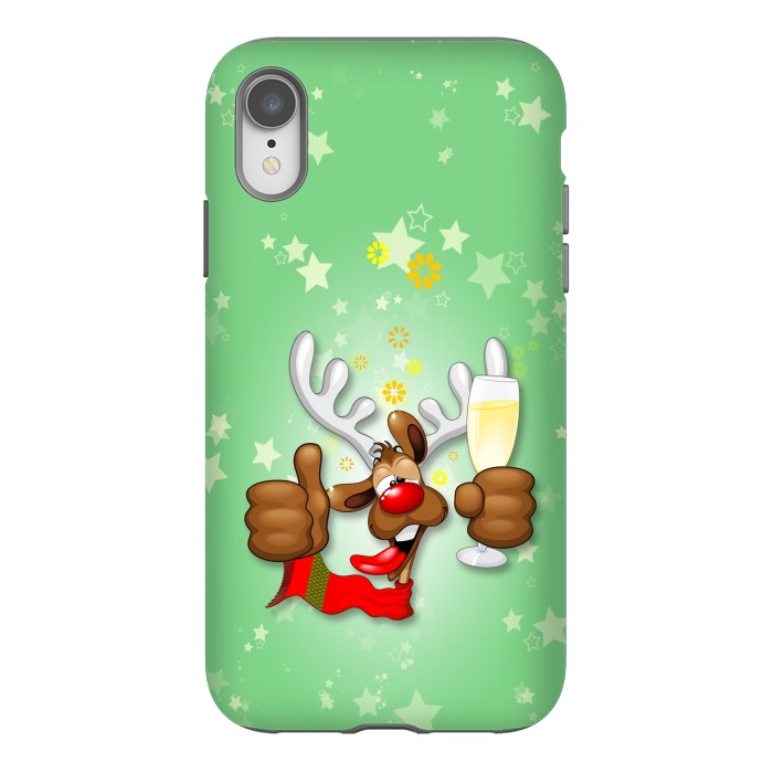 iPhone Xr StrongFit Reindeer Drunk Funny Christmas Character by BluedarkArt