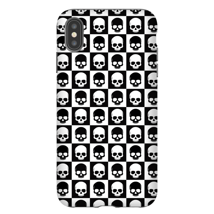 iPhone Xs Max StrongFit Checkered Skulls Pattern I by Art Design Works