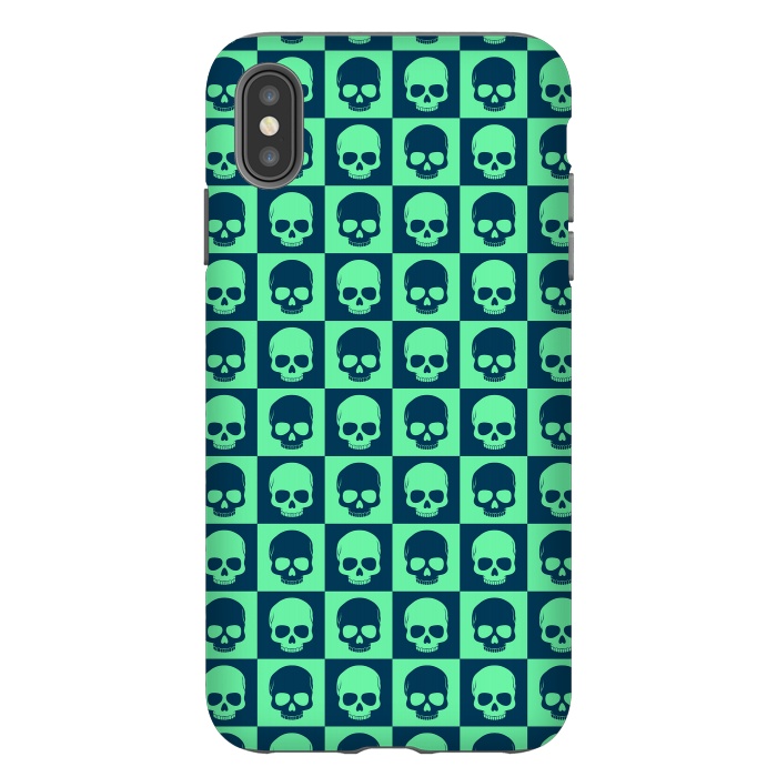 iPhone Xs Max StrongFit Checkered Skulls Pattern III by Art Design Works