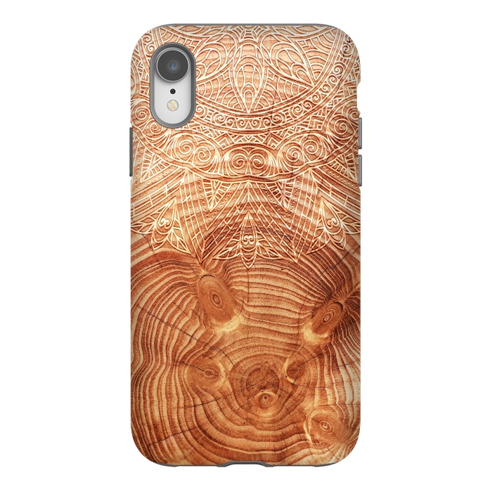 iPhone Xr StrongFit Mandala Wood I by Art Design Works