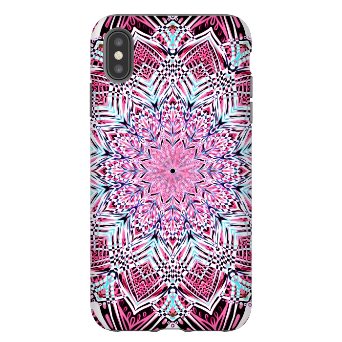 iPhone Xs Max StrongFit Berry Pink Detailed Mandala by Micklyn Le Feuvre