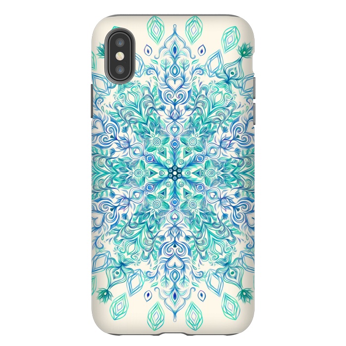 iPhone Xs Max StrongFit Peppermint Snowflake on Cream  by Micklyn Le Feuvre