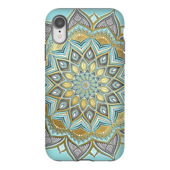 iPhone Xr StrongFit Sunny Skies Gilded Lace Medallion by Micklyn Le Feuvre