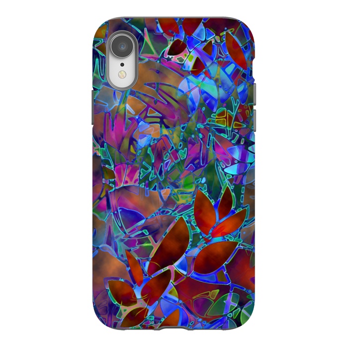iPhone Xr StrongFit Floral Abstract Stained Glass G174 by Medusa GraphicArt