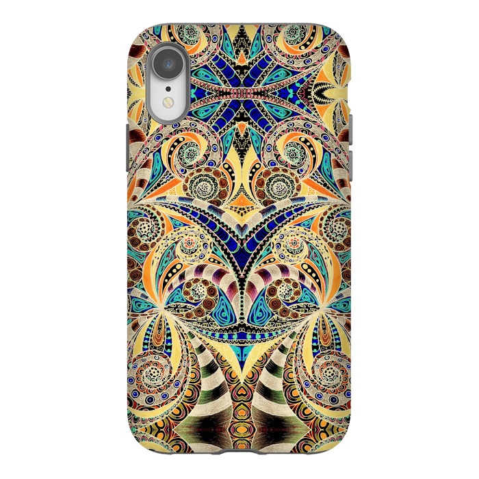 iPhone Xr StrongFit Drawing Floral Zentangle G240 by Medusa GraphicArt