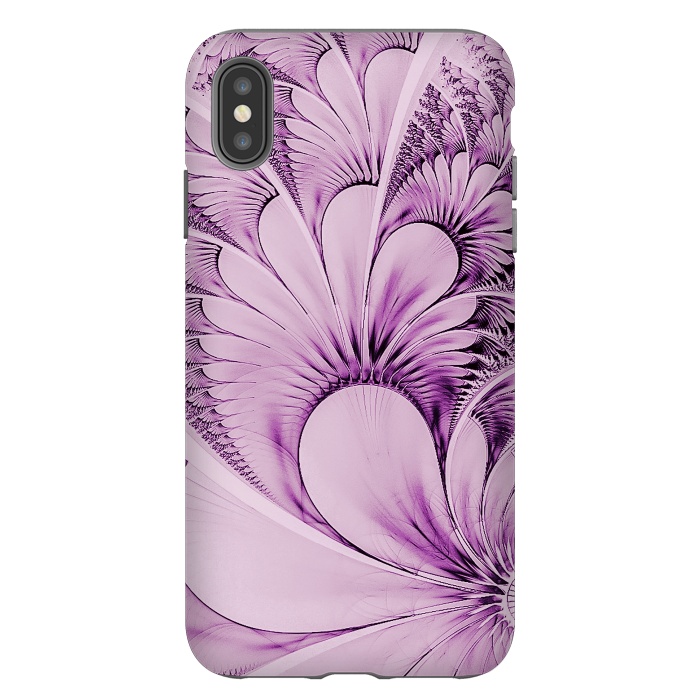 iPhone Xs Max StrongFit Pink Fractal Flowers by Andrea Haase