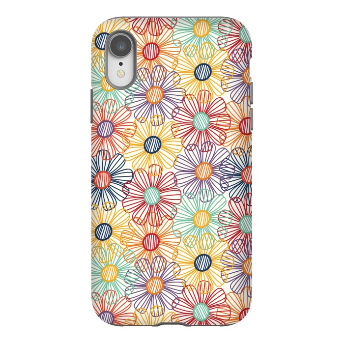 iPhone Xr StrongFit RAINBOW FLORAL by TracyLucy Designs