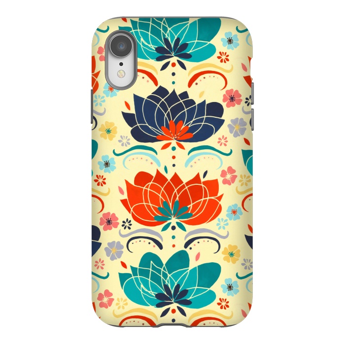 iPhone Xr StrongFit 1960s Hippie Floral  by Tigatiga