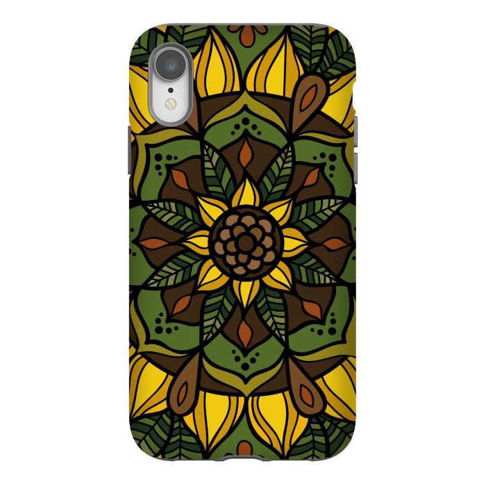 iPhone Xr StrongFit Sunflower Mandala by Majoih