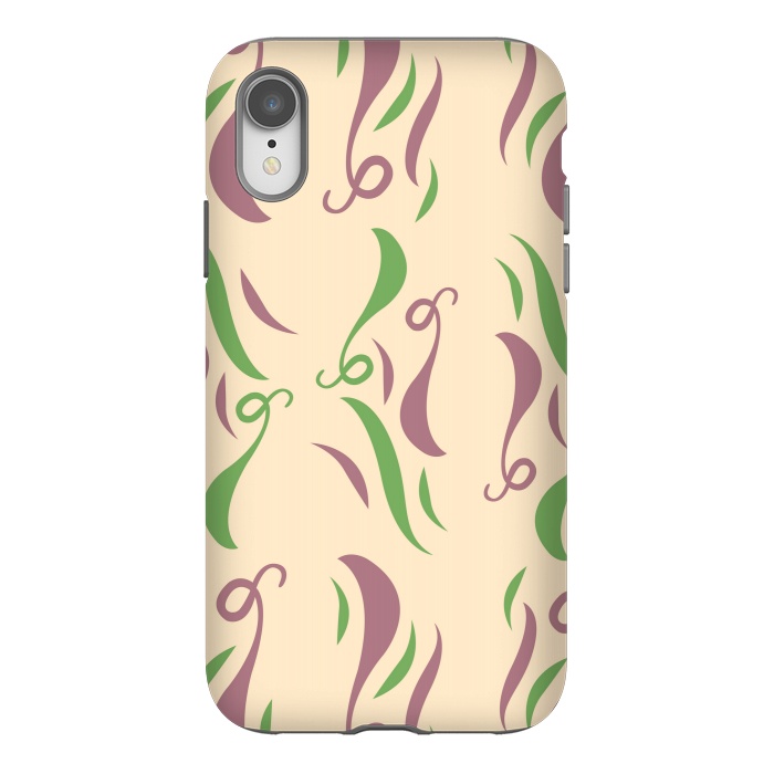 iPhone Xr StrongFit GREEN PINK FLORAL PATTERN by MALLIKA