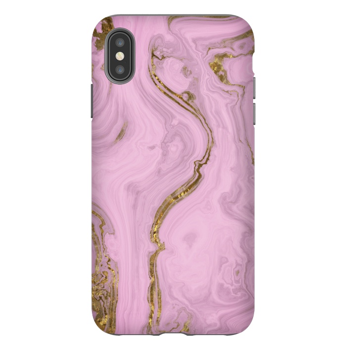 iPhone Xs Max StrongFit Elegant Pink Marble With Gold 2 by Andrea Haase