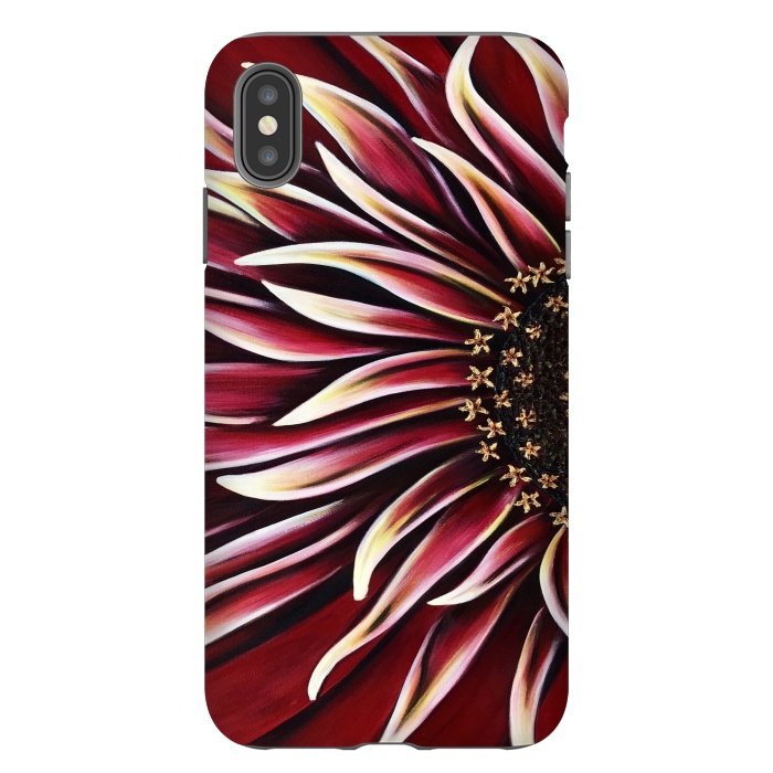 iPhone Xs Max StrongFit Wild Red Zinnia by Denise Cassidy Wood