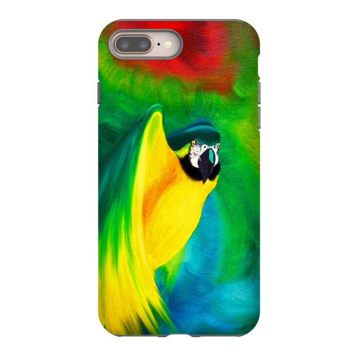 iPhone 7 plus StrongFit Macaw Parrot Ara Oil on Canvas Painting  by BluedarkArt