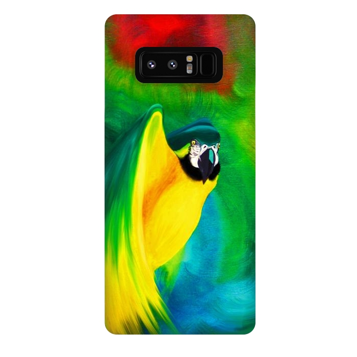 Galaxy Note 8 StrongFit Macaw Parrot Ara Oil on Canvas Painting  by BluedarkArt