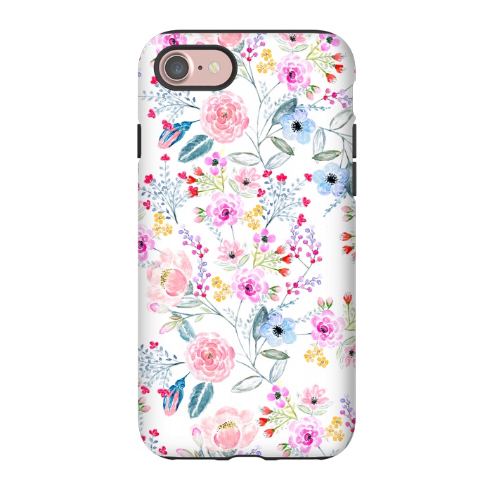 iPhone 7 StrongFit Vintage floral Watercolor hand paint design by InovArts
