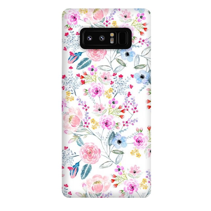 Galaxy Note 8 StrongFit Vintage floral Watercolor hand paint design by InovArts