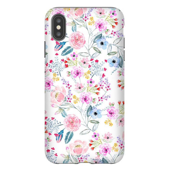 iPhone Xs Max StrongFit Vintage floral Watercolor hand paint design by InovArts