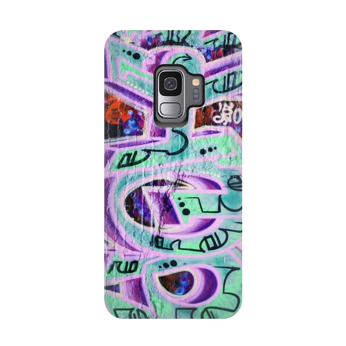 Galaxy S9 StrongFit Graffiti Art Pink And Green by Andrea Haase