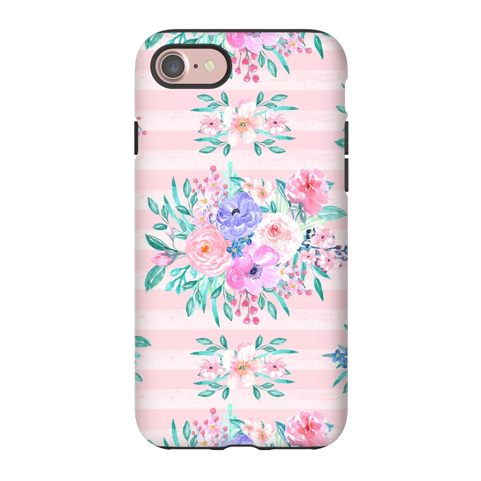 iPhone 7 StrongFit Beautiful watercolor garden floral paint by InovArts
