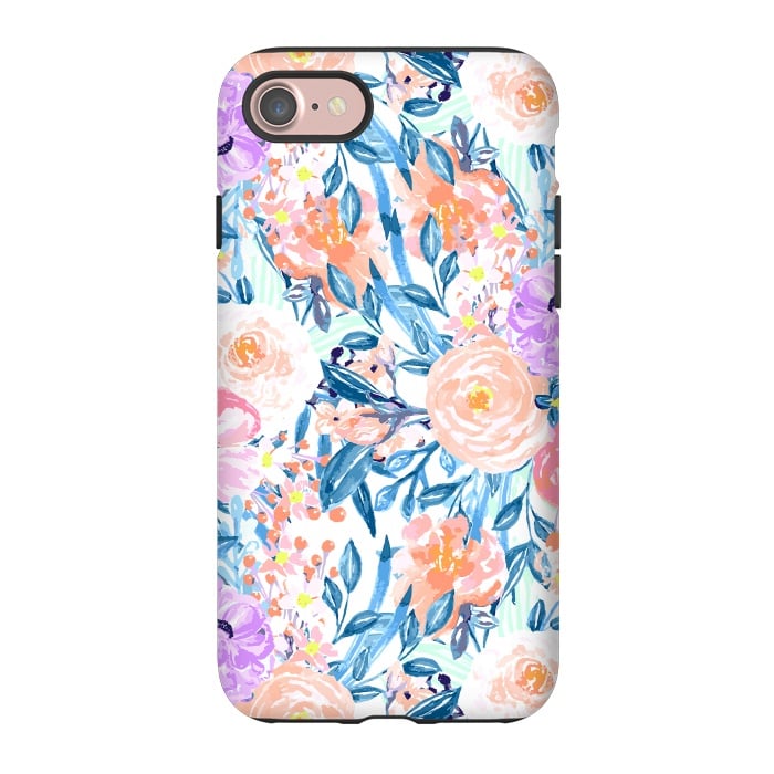iPhone 7 StrongFit Modern watercolor garden floral paint by InovArts