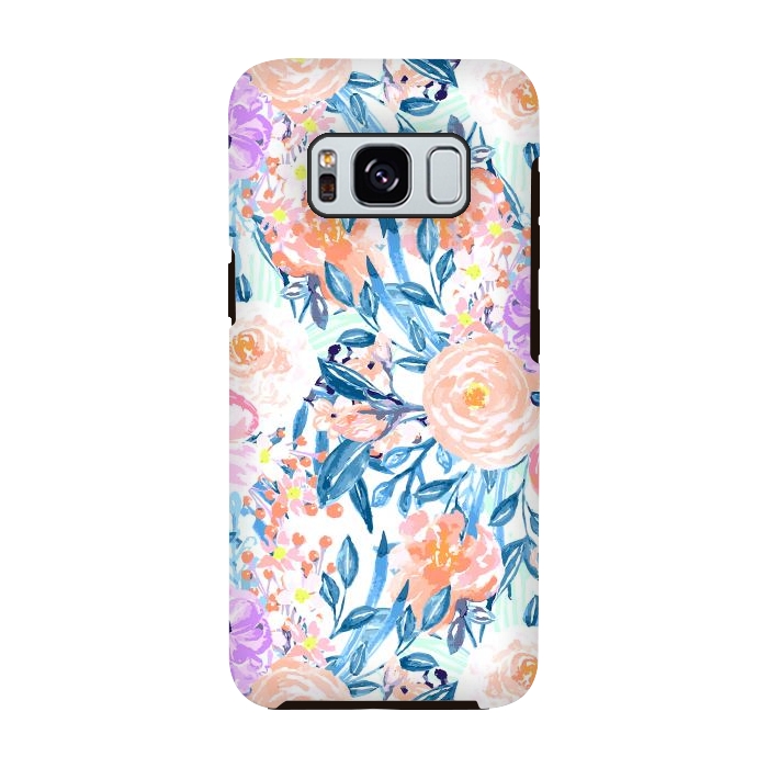 Galaxy S8 StrongFit Modern watercolor garden floral paint by InovArts