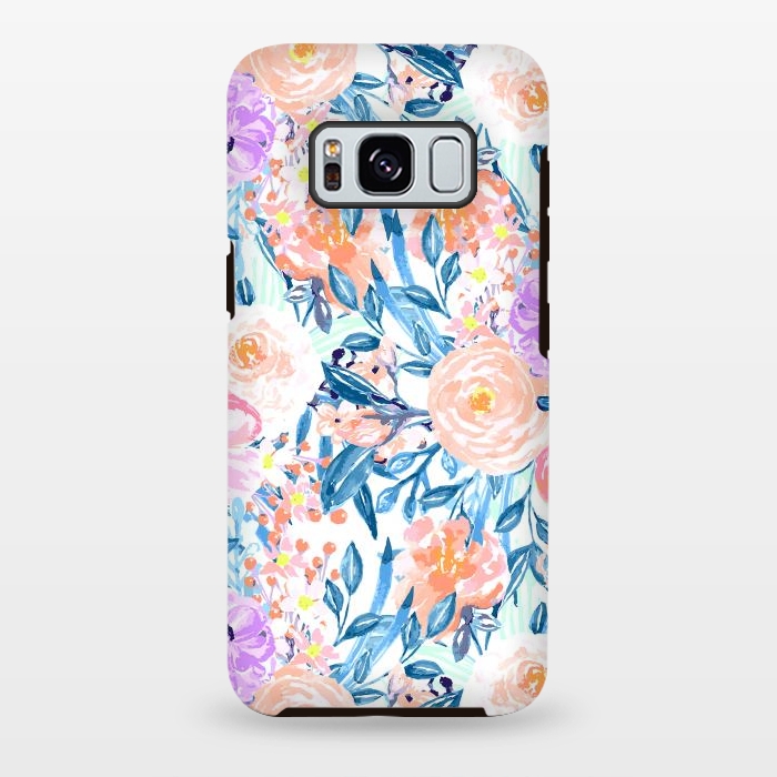 Galaxy S8 plus StrongFit Modern watercolor garden floral paint by InovArts
