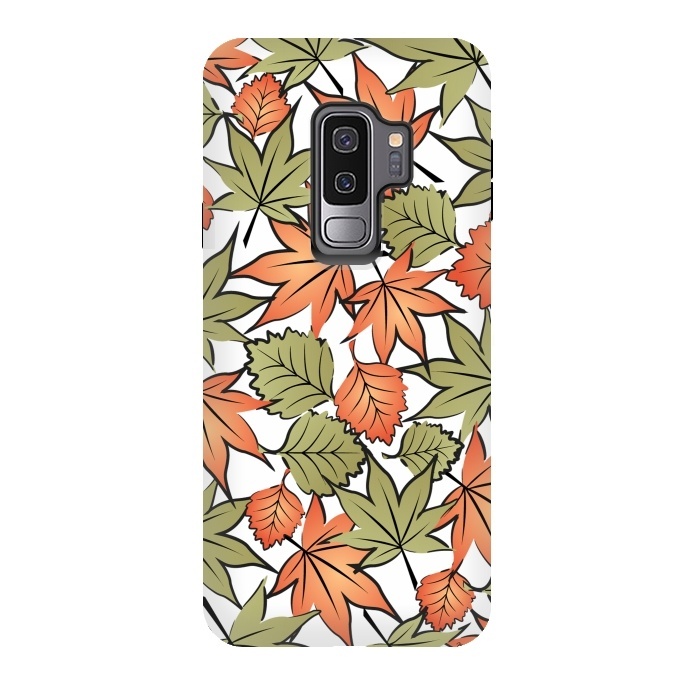 Galaxy S9 plus StrongFit Autumne leaves pattern by Martina